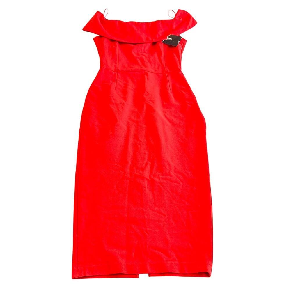 Zara Red Sleeveless Dress Elegant Below the Knee Size XS NWT